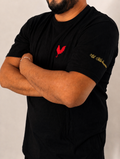 Playera gallo bordada negra